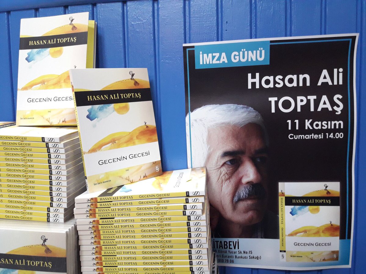 Geldik son 3 güne...Edebiyatımızda yeni bir HAT çizen <a href="/hasanali_toptas/">Hasan Ali Toptaş</a> yeni kitabı #geceningecesi imza buluşması için bu cumartesi saat 2’de <a href="/PiaKitabevi/">Pia Kitabevi & Cafe</a> ‘nde siz okurlarını bekliyor olacak,sevgiler🙃