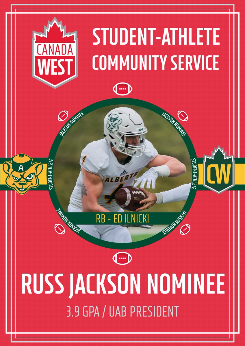 CanadaWest's tweet photo. 2017 @CanadaWest FB Student-Athlete Community Service Award / @USPORTSca Russ Jackson nominee: @UABearsFootball @EdwardIlnicki 
https://t.co/ATBn6ADLu2
#TheNewWest https://t.co/iYnghM9UuX