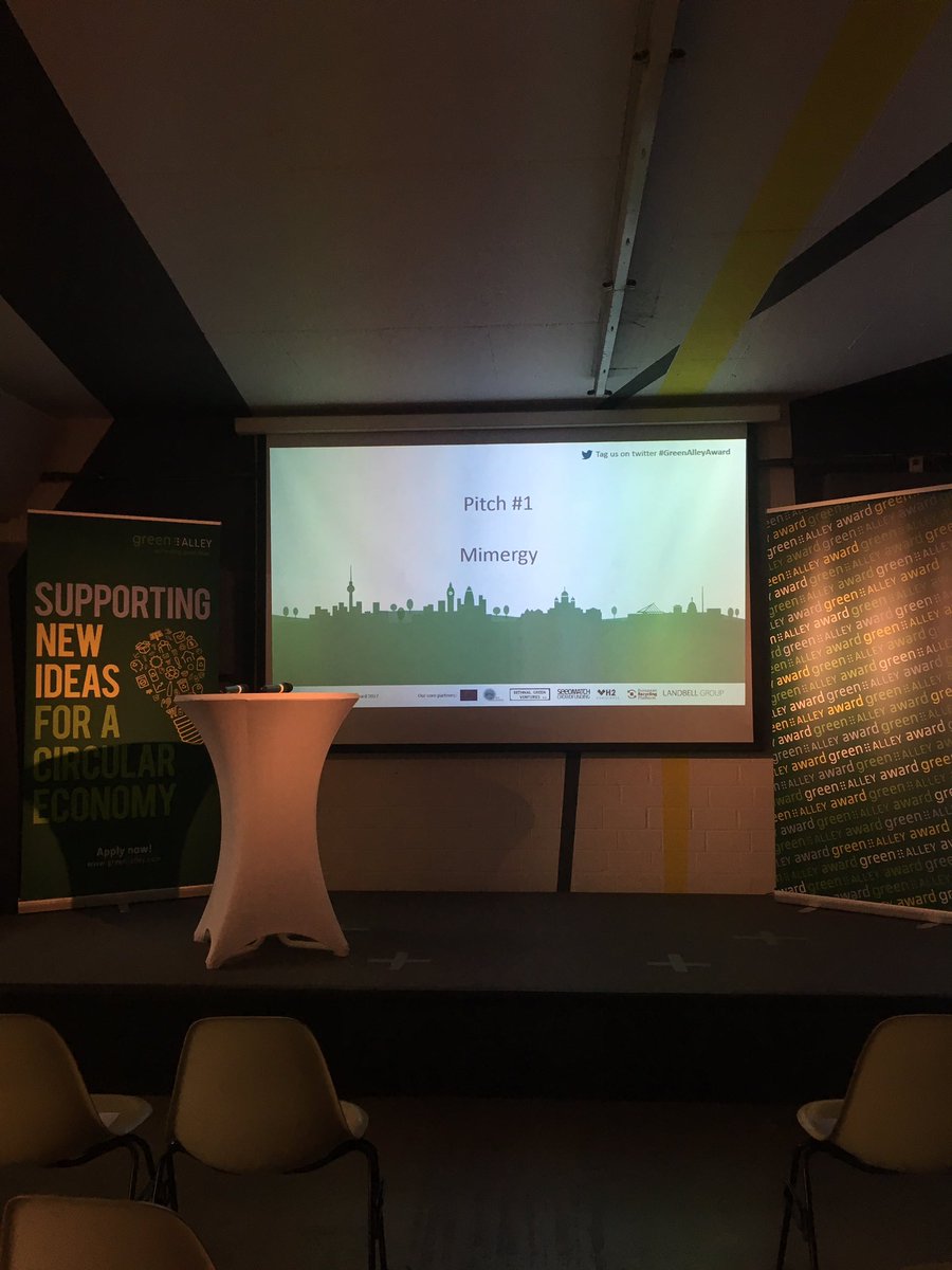 Getting ready to pitch <a href="/GreenAlleyAward/">Green Alley Award</a> in Berlin. Wish us luck! #greenalley #mimergy