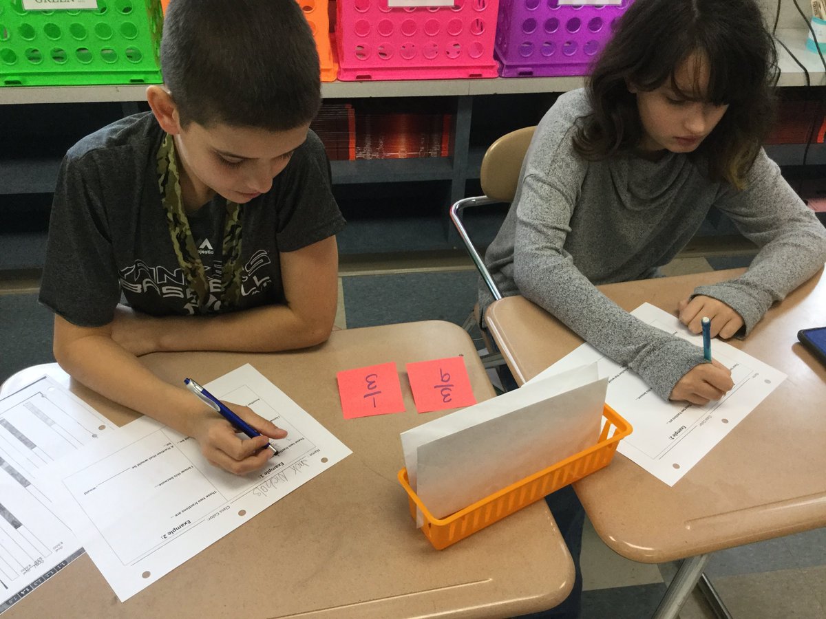 ReneeFetes's tweet photo. Students using SOS strategy "STEMMING" to create and determine if two fractions are equivalent #EIMS #SpotlightOnStrategies @AnsonEa23 https://t.co/EDkHIoJue0