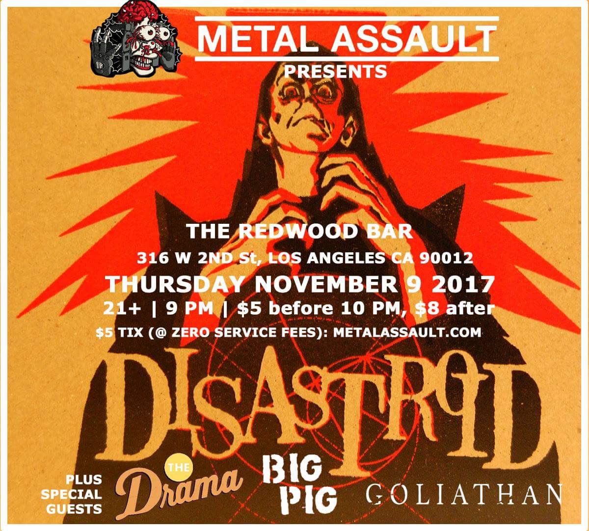 Our first show in southern CA is tonight at the Redwood Bar in L.A.! With Big Pig, Goliathan, and The Drama.