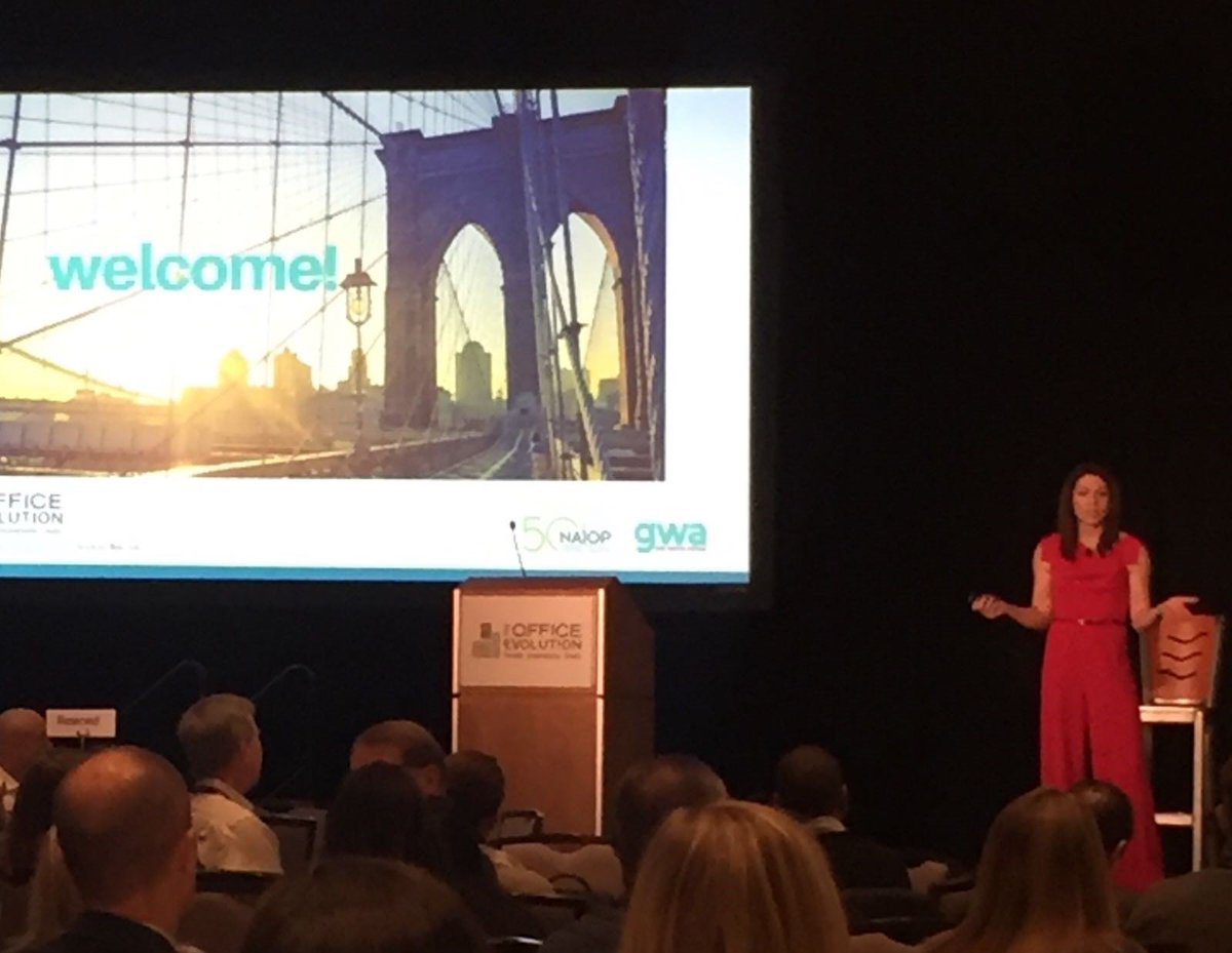 CloudVO's tweet image. Welcome message at the #GlobalWorkspaceAssociation Conference by @evrythingcowork got us ready and excited to talk #OfficeEvolution. Stop by our booth at #GWA and say hello! #CloudVOatGWA #GlobalNetwork #GWABrooklyn2017 #Brooklyn