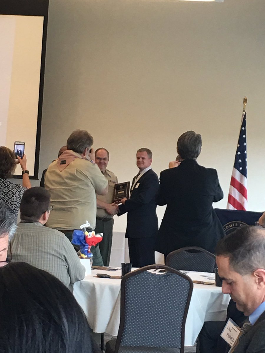 YesyMSanchez's tweet photo. Congratulations to, @John_P_Price, on receiving the Elbert K. Fretwell Outstanding Educator Award from the @neicbsa. #d187pride @boyscouts https://t.co/SKThoQnxqq