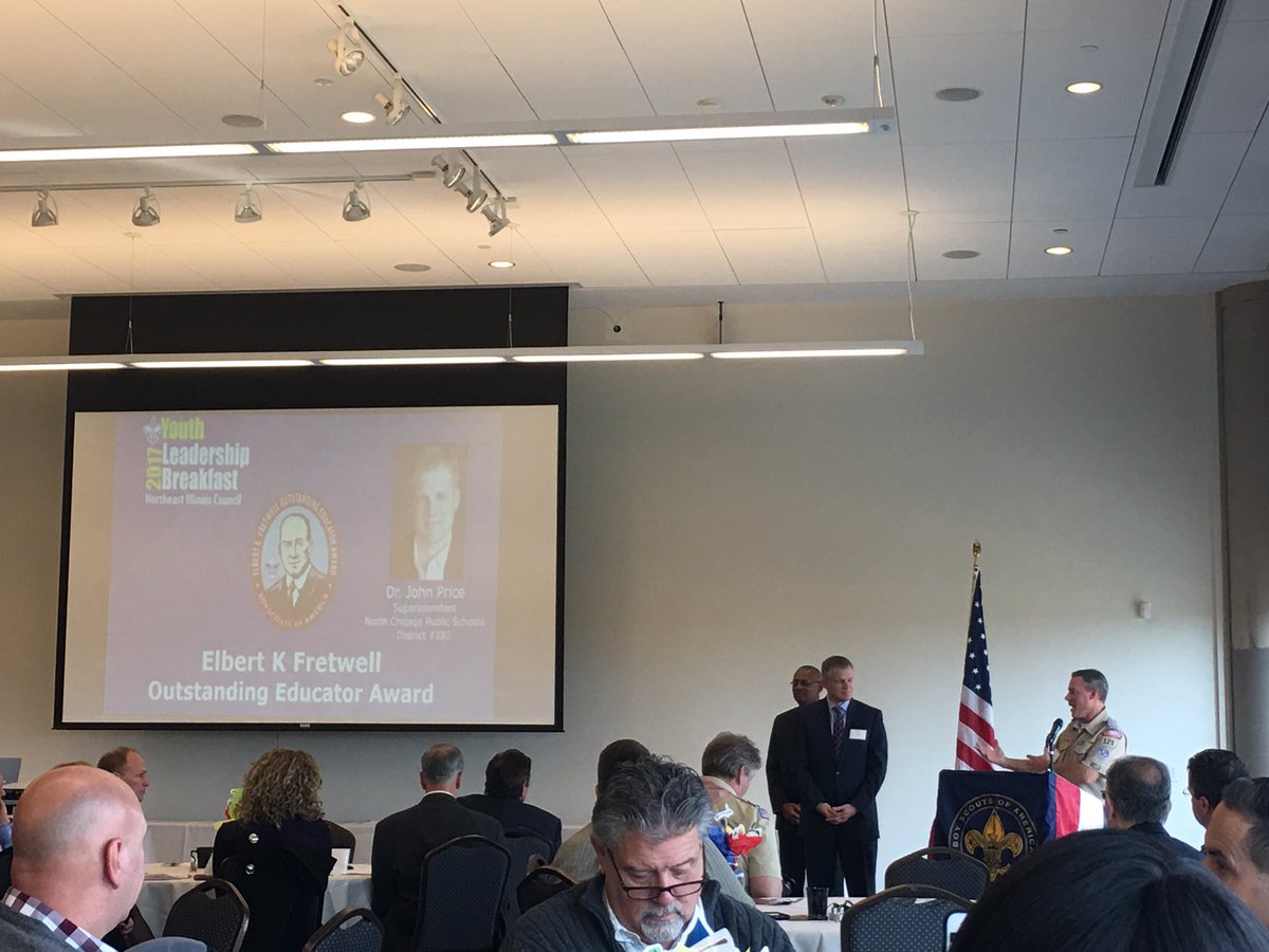 YesyMSanchez's tweet photo. Congratulations to, @John_P_Price, on receiving the Elbert K. Fretwell Outstanding Educator Award from the @neicbsa. #d187pride @boyscouts https://t.co/SKThoQnxqq