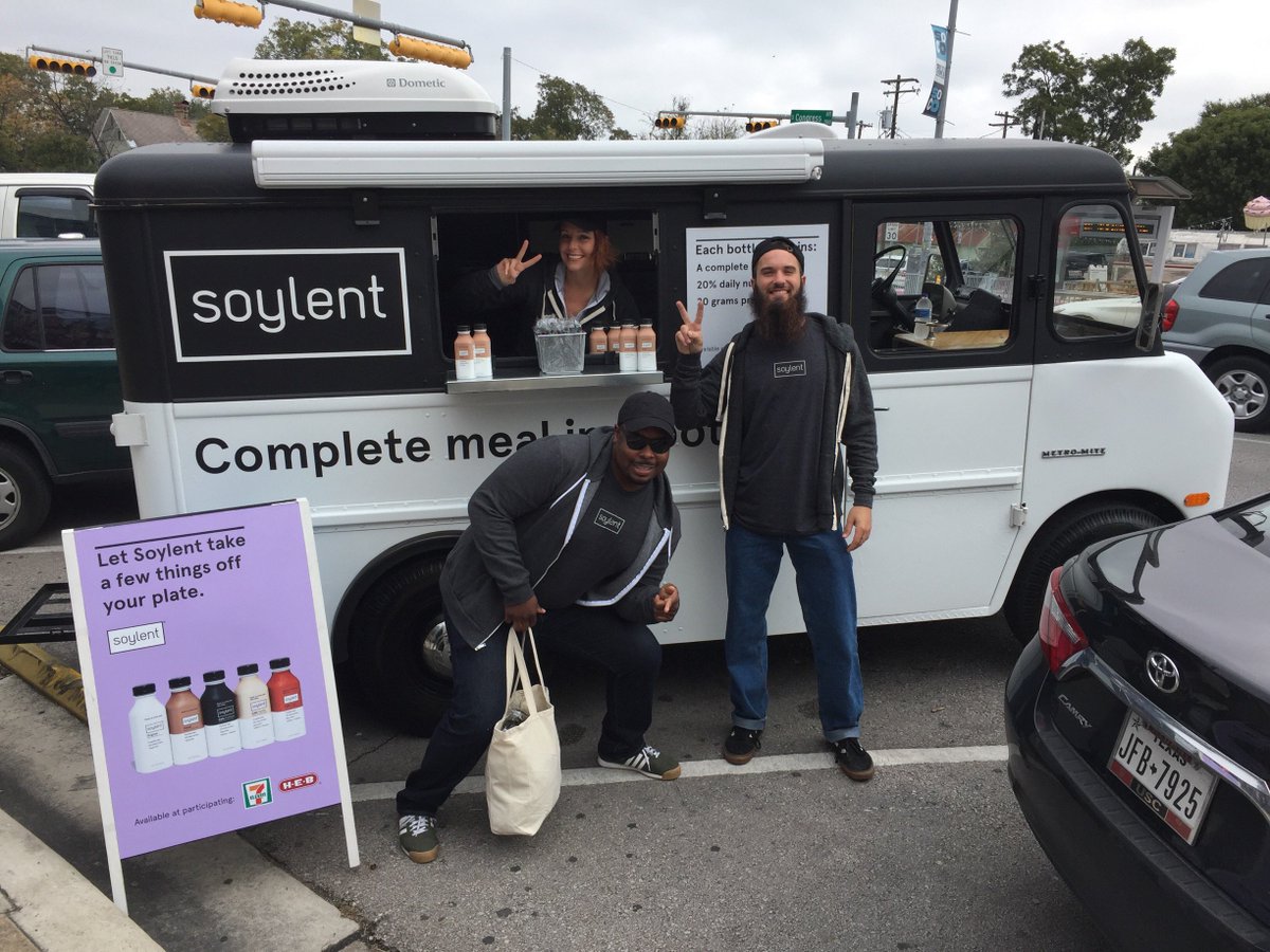 OutCold's tweet photo. Today kicks off the @soylent #Austin tour. Right now, you can find the team on S. Congress &amp; Elizabeth St. for a sample and a pair of sunnies! 😎 https://t.co/0kFXe1eSOf