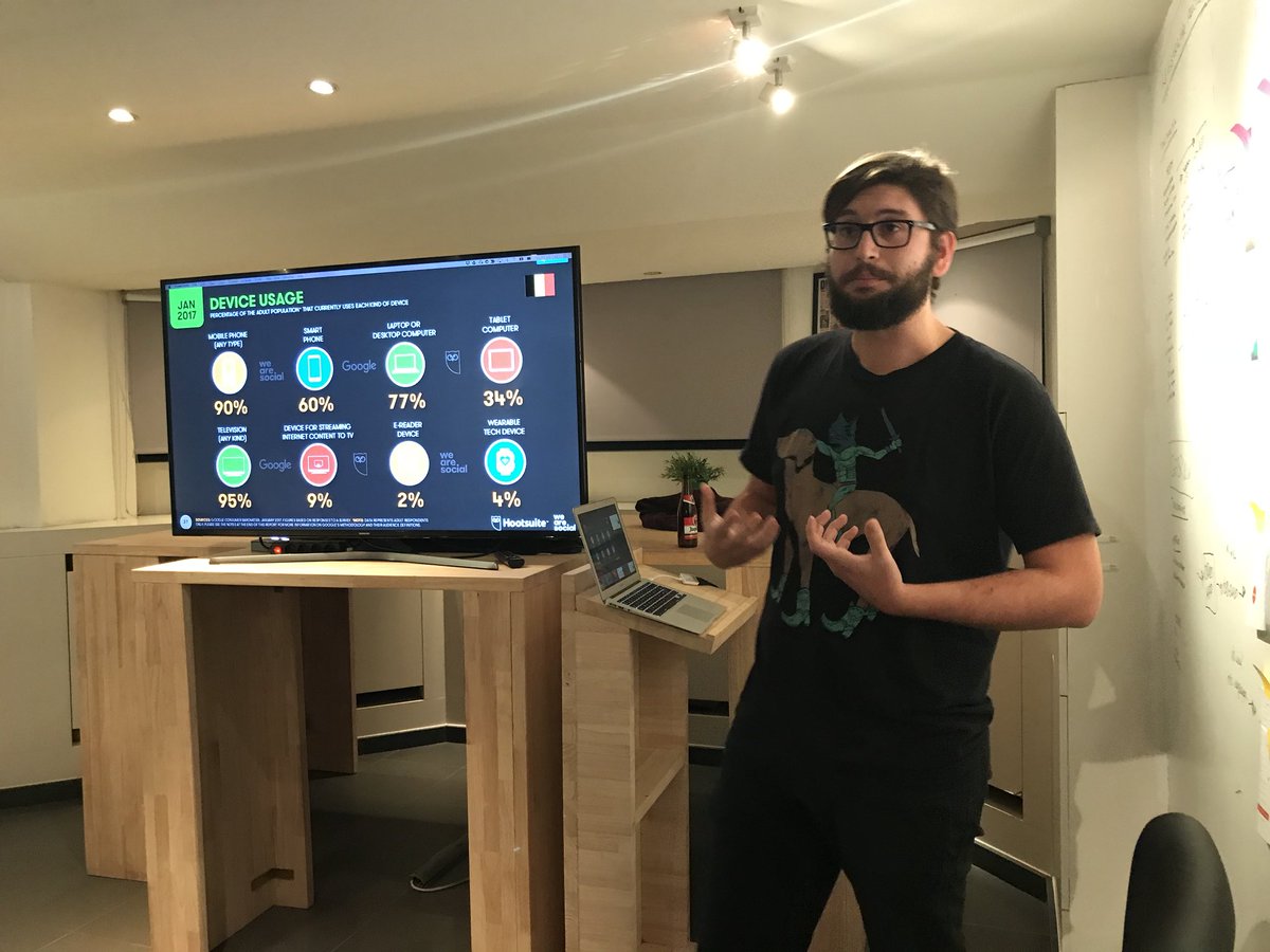 Onze Laurens doet de Kick-Off van de eerste #martechbe #meetup !