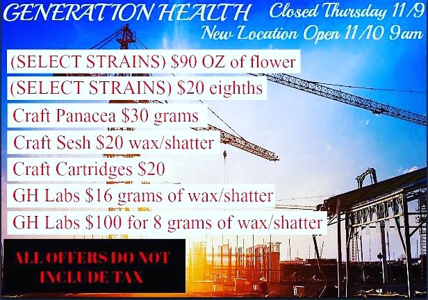 GHLabsDenver's tweet photo. GENERATIONHEALTH COSED TODAY 11/9 
COME SEE OUR NEW LOCATION FRIDAY 
4500 Washington St,Unit B, Denver, CO 80216
OPEN 11/10  9AM https://t.co/9WUB4jrUqo