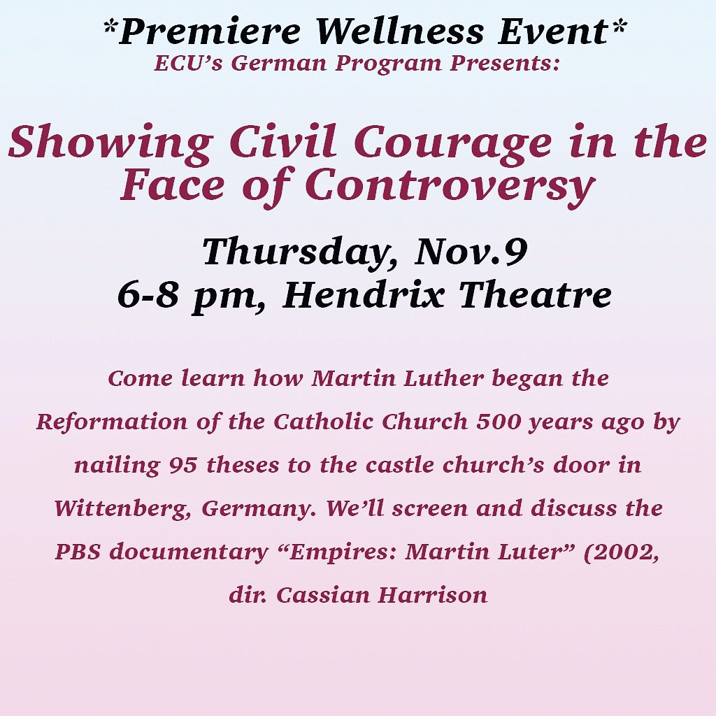 Come out to Hendrix Theatre tonight <a href="/6pm/">Follow us @Shop6pm!</a> for a Premiere Passport Event about Civil Courage shown through the example of Martin Luther!