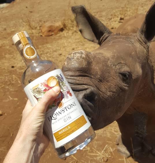 A pic of Flowstone's latest quality inspector at work. Flowstone has received the coveted Khula's kiss of approval! A huge thank you the the team  @ZululandConservationTrust for the work they are doing for these amazing animals #Gin #Flowstone