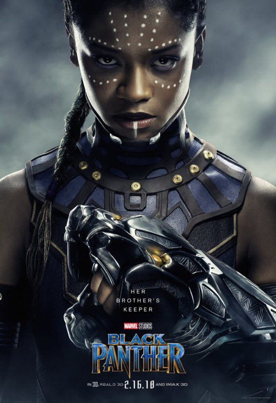 DiscussingFilm's tweet photo. Brand new character posters for ‘Black Panther’ have been released featuring T’Challa, Ramonda, Shuri, and Klaue. https://t.co/MNNf98PUFi