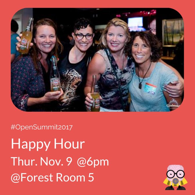 OpenLabsCO's tweet photo. What better way to kick off the #OpenSummit2017 than with an hour dedicated to happiness?! 😃🍻🏁 See you & your beautiful brains, tonight! 🎊 https://t.co/NiEVkfspHB