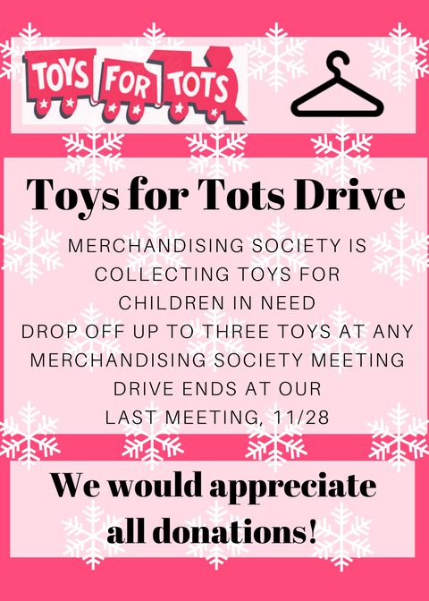 FITMerchSociety's tweet photo. Help us collect toys for children in need! We’ll be collecting toys at every meeting until 11/28 https://t.co/YWlMq4WjOr