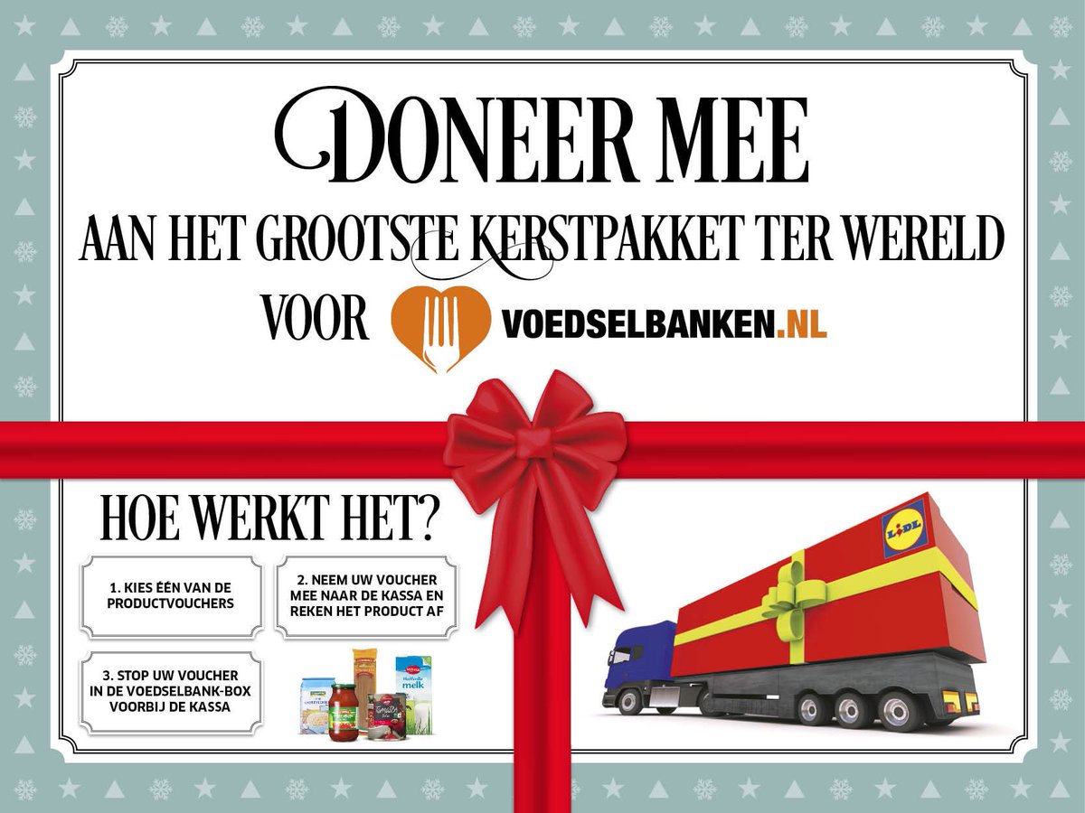 Help je ook mee aan het grootste #kerstpakket ter wereld? Lees hier alles over de prachtige actie van <a href="/LidlNederland/">Lidl Nederland</a>: bit.ly/2ydv9p