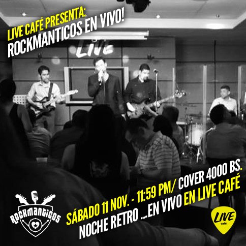 rockmanticos's tweet photo. éste próximo sábado estaremos en el excelente ambiente de @livecaferock en una noche retro, romántica, rockera y musical con uds.! https://t.co/4tMAm7lWrd