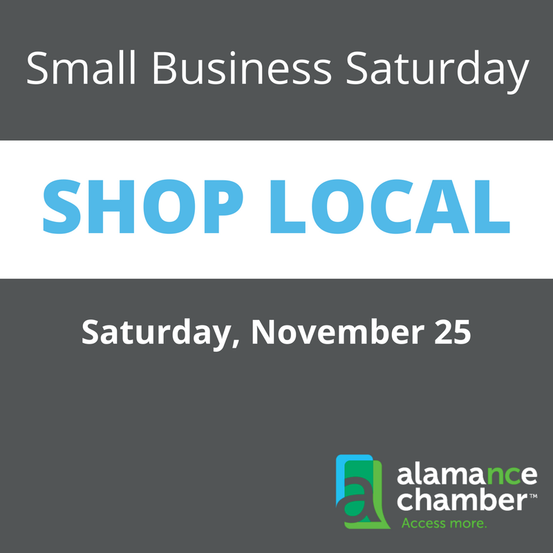 alamancechamber's tweet photo. Small Business Saturday is quickly approaching!  Mark your calendars and make plans to #ShopLocal on 11/25! #smallbizsat https://t.co/Yh4dI4W7O9