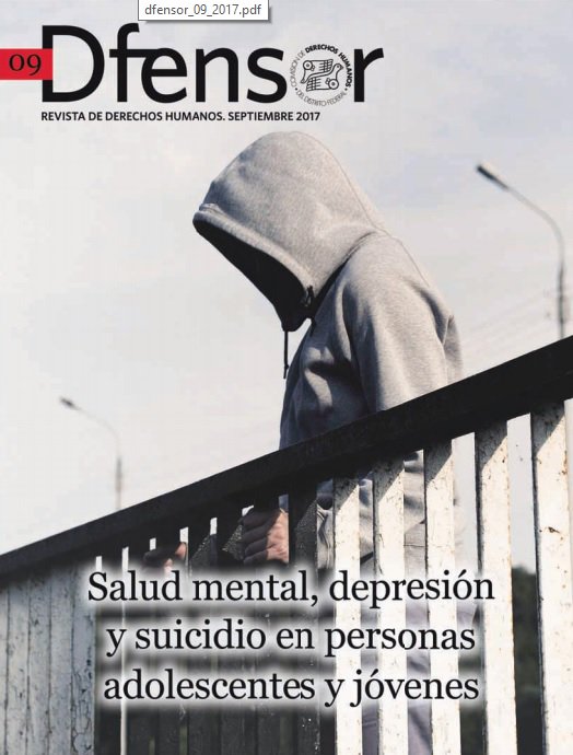 ONUDHmexico's tweet photo. ¿Qué sabes sobre la atención de la depresión y el suicidio de jóvenes en la #CDMX? Conoce la revista #Dfensor > https://t.co/5RCkMv8LPs https://t.co/Z0RA9OENpd