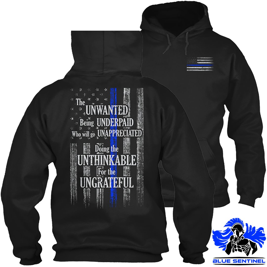 Our MOST requested design! Ever feel like you're #UNWANTED by the Public you serve? Want to show your support for all of our heroes on the #ThinBlueLine? FREE SHIPPING until Thanksgiving - goo.gl/HLJvm7
