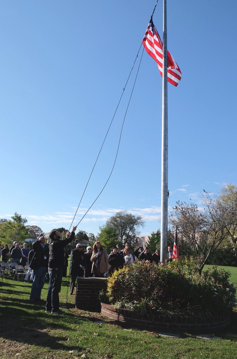 OSchoolsPR's tweet photo. Two more photos from today's flag ceremony to honor veteran Fred Morse. @OHS_Castleton will honor our vets every month. Next ceremony is December 7. Thank you to our local veterans groups. https://t.co/E8xtnvqshU