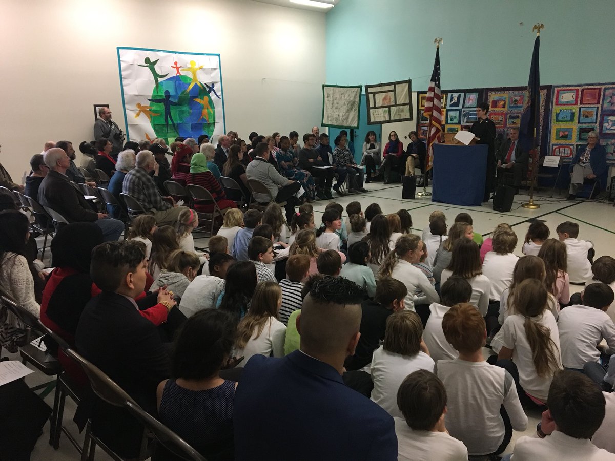 Naturalization ceremony at Ripton Elementary School. We are so lucky to host this event. <a href="/PeterLBurrows/">Peter Burrows</a> <a href="/CaitlinSteele3/">Caitlin Steele</a> <a href="/VickiWellsEdD/">Vicki Wells</a> #vted #acsdvt