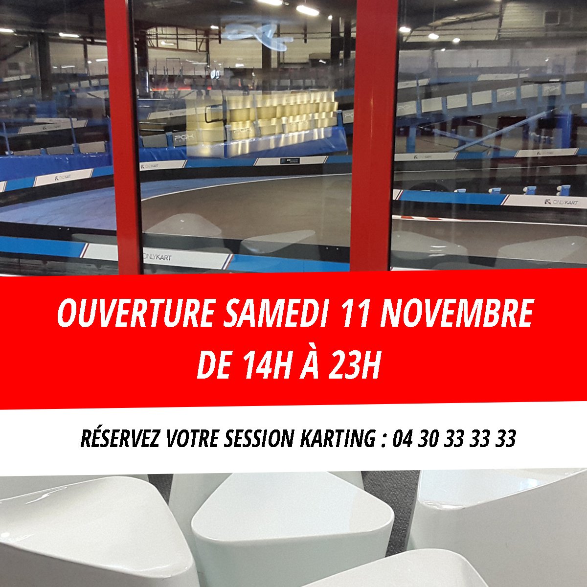 OUVERTURE SAMEDI 11/11 : notre piste de karting sera ouverte de 14h à 23h ! Pensez à réserver vos sessions par téléphone ;)
#karting #indoor #lyon #ouverture #11novembre