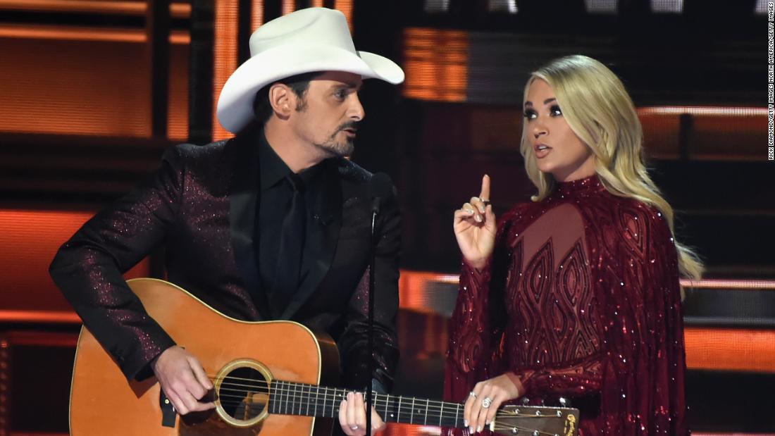 CNN's tweet photo. The CMAs get political: Hosts Carrie Underwood and Brad Paisley mock President Trump in "Before He Tweets" parody https://t.co/XwtPjyt7KA https://t.co/Wu0rhHESVV