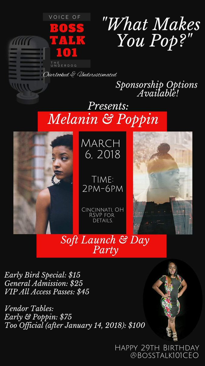 Bosstalk_101's tweet photo. #volunteersneeded #cincinnatiohio #melaninpoppin #bosstalk101 #voiceoftheunderdogs #overlookedandunderestimated #entrepreneurs https://t.co/3kGrRmBjSo