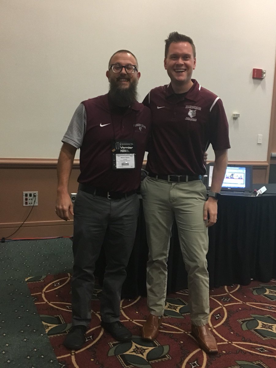 PRMathKath's tweet photo. And they’re all ready for their first #nsta17 presentation! Good luck @MrJanshego and @MrSenese!! @SKochPR #PRexperience https://t.co/EnZrppLahL