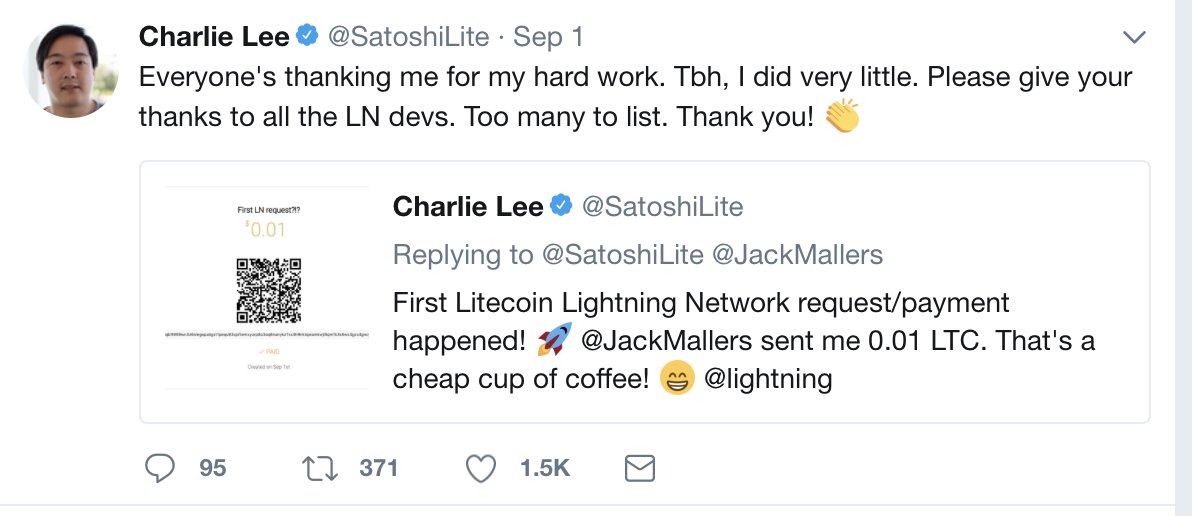 Charlie lee twitter sell litecoin майнинг зависает экран