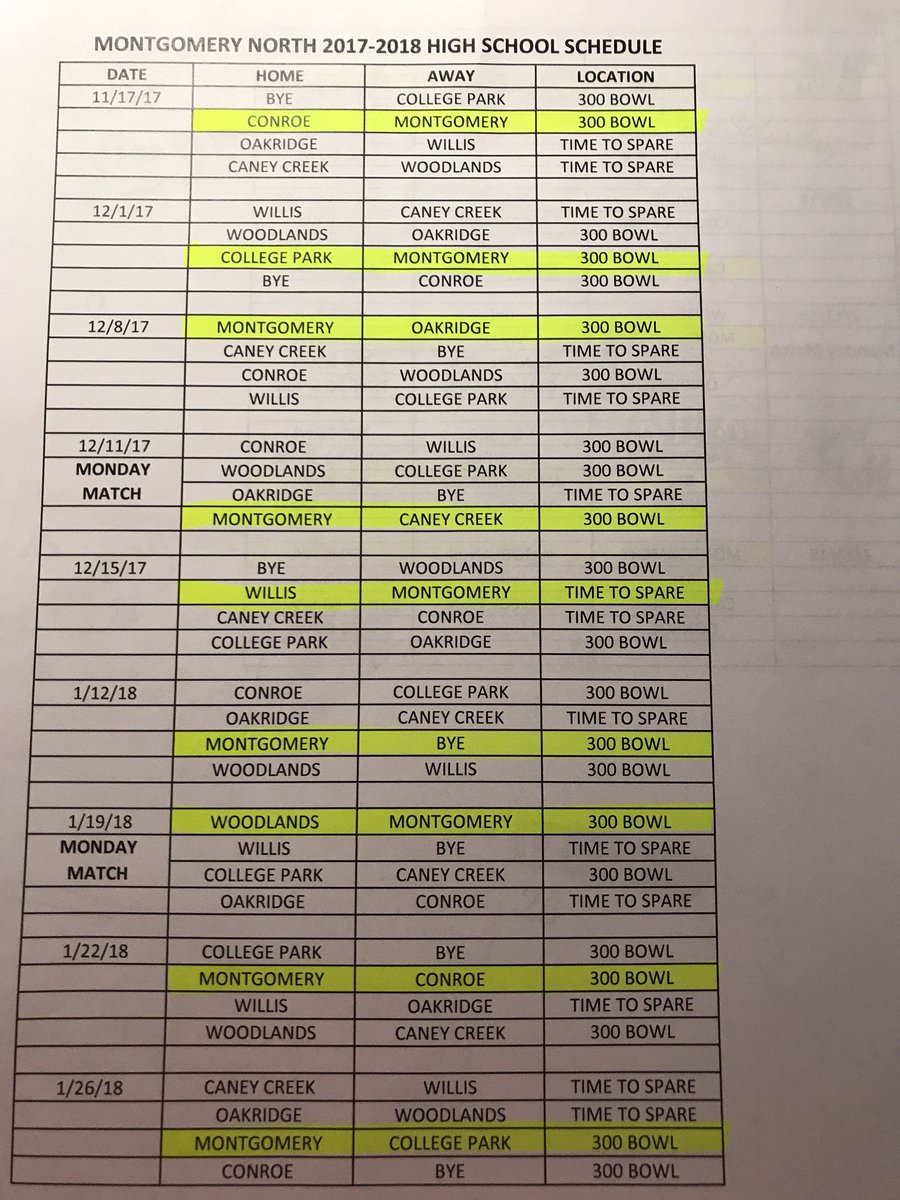 MHSBowlingClub's tweet photo. 2017-2018 Bowling schedule. Go Bears. @PhilTweaton @MISDNews https://t.co/IBCdW3bF2P