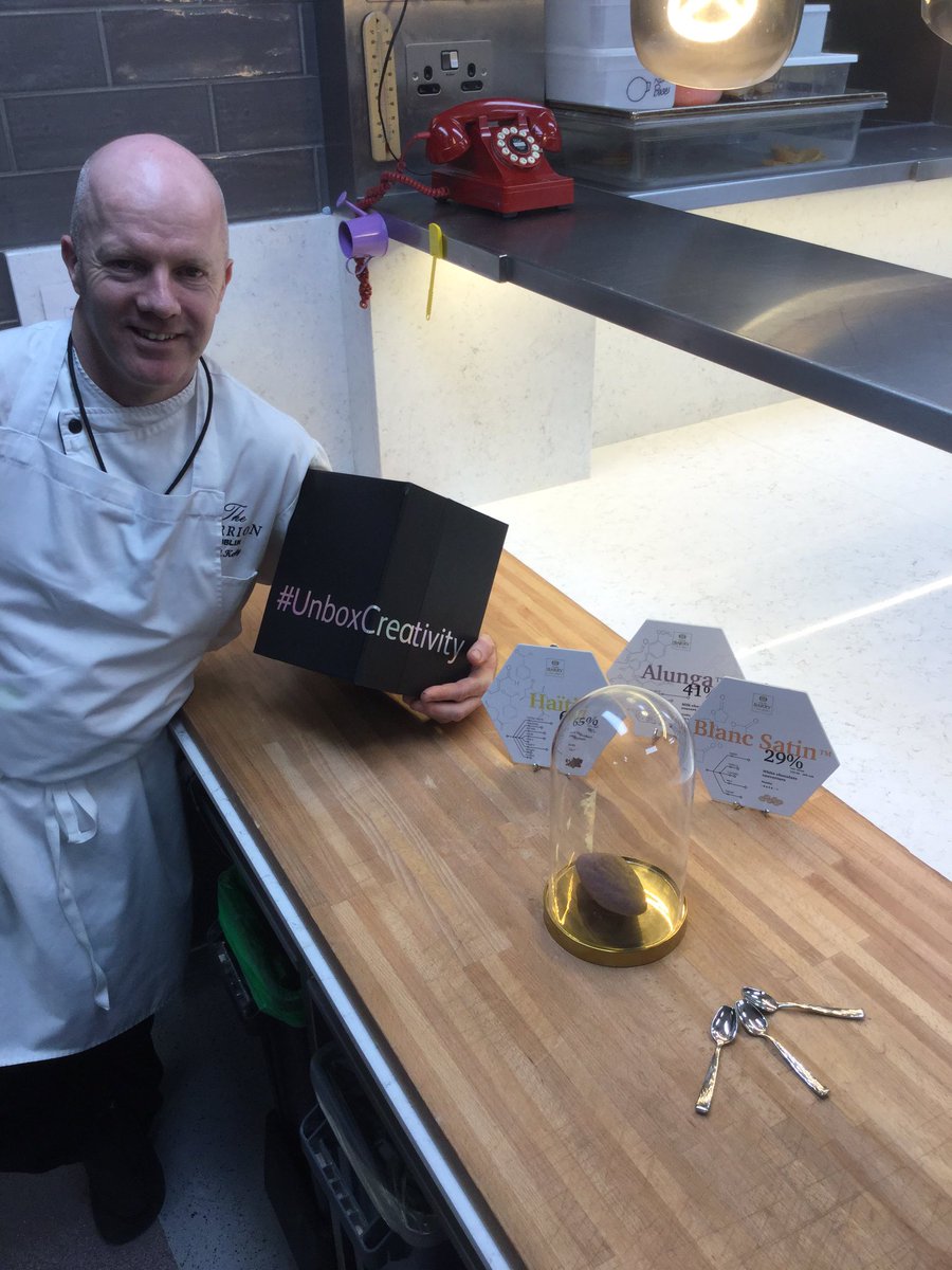 ChocAcademyBev's tweet photo. #boxcreativity Merrion Hotel @PastryPaulKelly @CacaoBarry_ENG https://t.co/QKJXBHXOnL