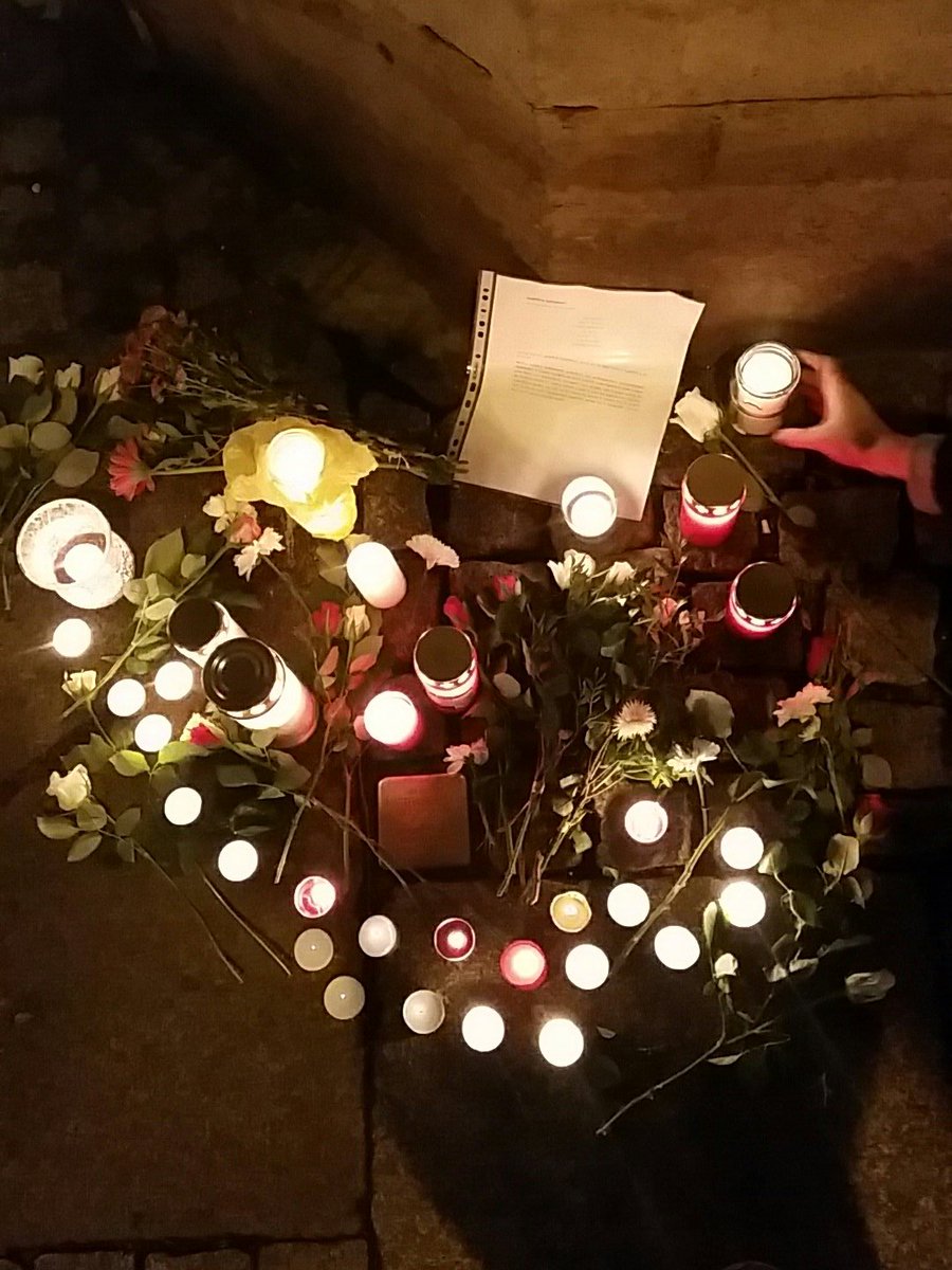 jackpotblume's tweet photo. Der 2. Stop ist bei dem Stolperstein von Martha Scholl #gegendasvergessen #dd0911 #nov9 https://t.co/e2aGXriDLt
