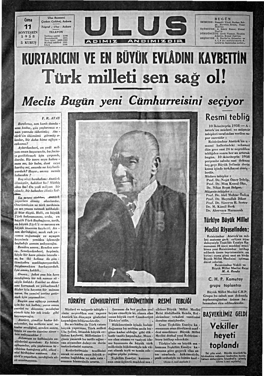 bilio_muydunuz's tweet photo. Bir devletin öksüz kaldığı gün, 10 Kasım 1938

#10Kasım https://t.co/WZKjx4bCLk