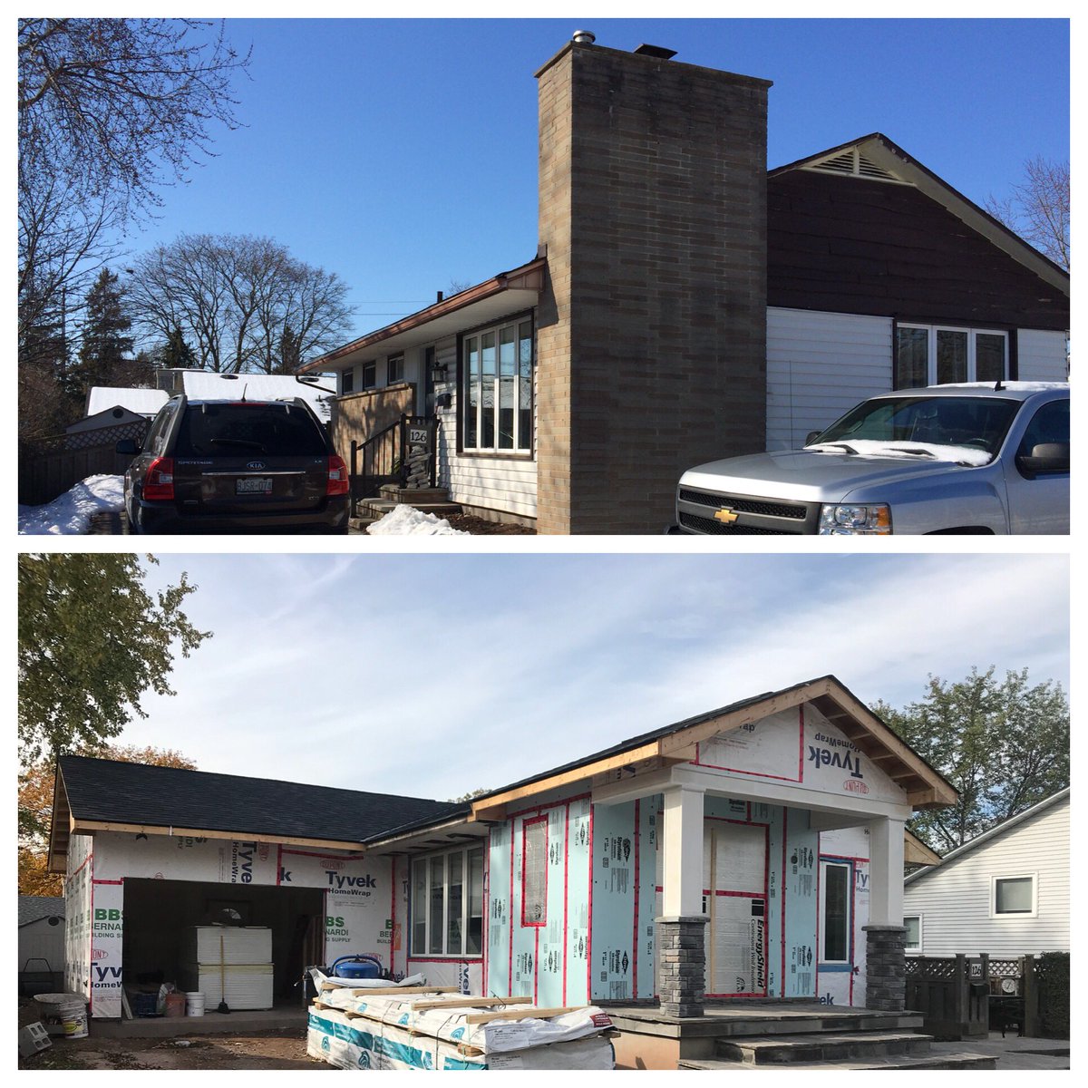 HSAOntario1's tweet photo. Burlington project for #sunriseconstruction install of #Maibec siding today https://t.co/KjOelgxPH4