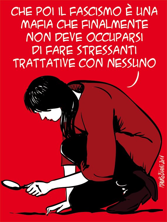 maurobiani's tweet photo. #Fascismo #Mafia Meglio ribadire con disegnino. Per @ilmanifesto https://t.co/ZPfeJfmtNh