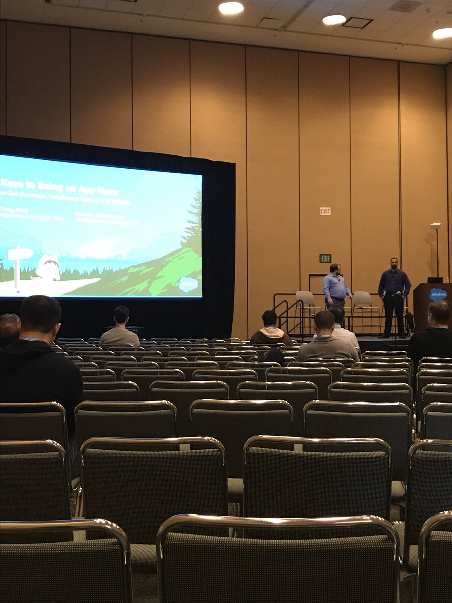 AaronCrear's tweet photo. @j_t_young and @RoaringBen presenting 3 Keys to Being an App Hero @Dreamforce #df17 https://t.co/MiKpT8IOG3