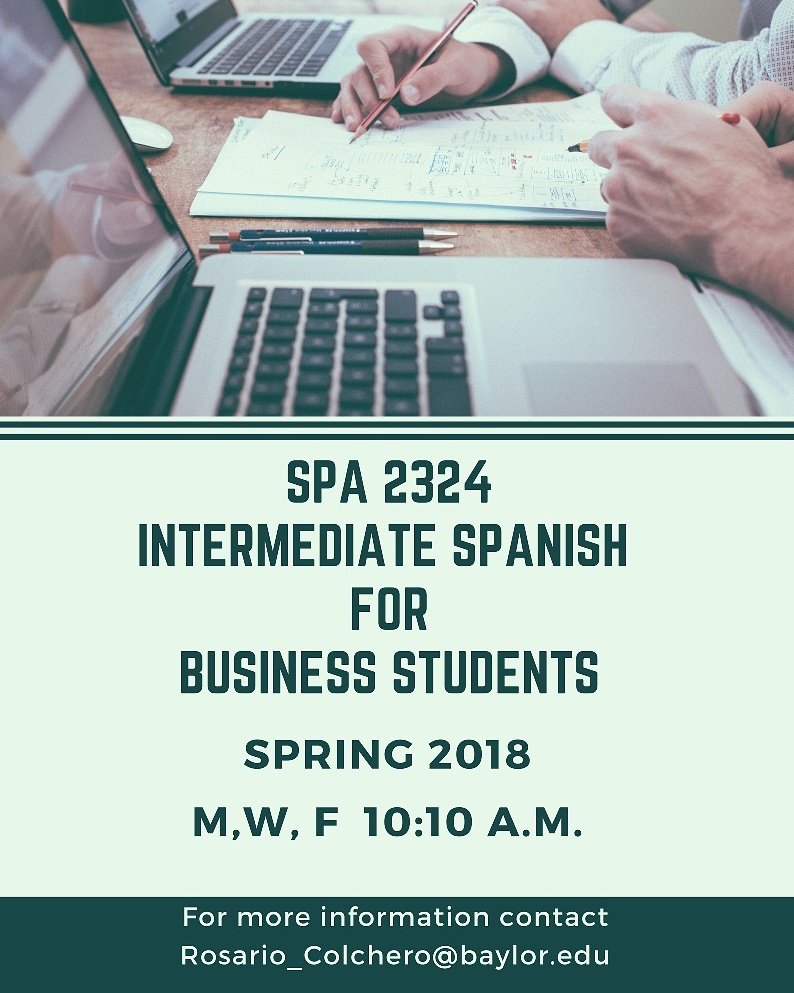 BUSpanish's tweet photo. Let's get down to business, here's a course you should think about taking next semester! https://t.co/Xz7t8gSXsc