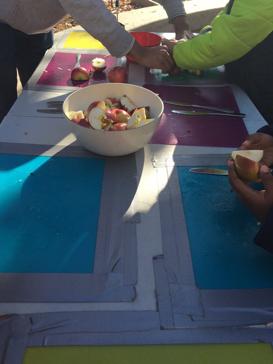 EdLeadHER's tweet photo. Apple pressing at Fletcher Maynard with City Sprouts! A perfect day, loved spending a full day with one of our OSS ASD classes! What a team! #Math #Writing #Reading #SocialSkills #DiscreteTrials #Inclusion #Art #SPL #PE #OSS #CPS https://t.co/m3qDVQeMzQ
