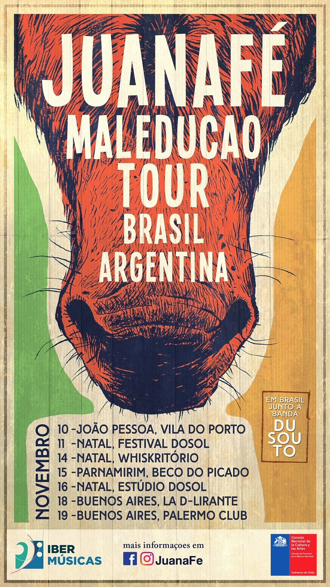 Juanafe's tweet photo. Tenemos 2 noticias, la primera, hoy partimos el #MaleducaoTour. Pasen el dato en el nordeste de #Brasil 🇧🇷 y #Argentina #BuenosAires 🇦🇷 ¡Pronto más info! https://t.co/Q9BLA5fpw4