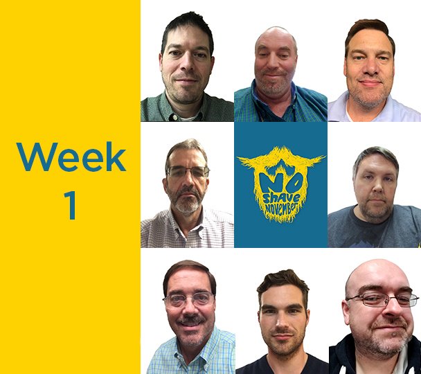 HubbellPowerSys's tweet photo. Week one sees some follicles flourish and others fuzz. The #Noshember race is on! #NoShaveNovember #HPSDelivers https://t.co/IQHKeNrzOs