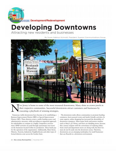 suasiongroup's tweet photo. Read Susan Adelizzi-Schmidt’s article about developing downtowns in the November issue for New Jersey State League of Municipalities. #NJSLOM https://t.co/7LrM2csclA