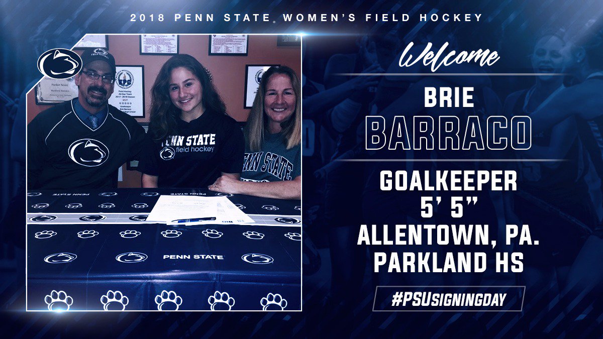 PennStateFH's tweet photo. 📝⚪️🦁🏑🔵 
Welcome to the family, Brie Barraco!
#PSUsigningday https://t.co/kBGFcEtywY