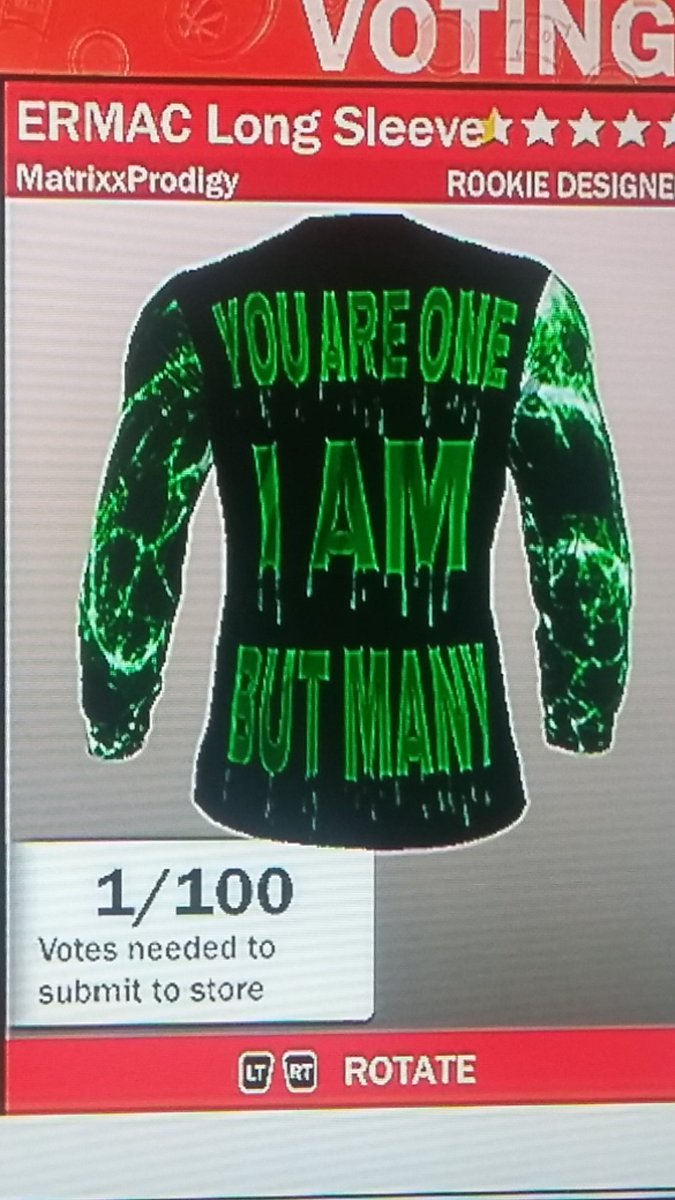 MatrixxProdigy's tweet photo. @2KShirtPromos @2k18Shirts @2KShirts @2kshirtcreator Please help me get votes on my 2 shirts I would appreciate the support 👍 my gamertag is MatrixxProdigy on the XBOX 1 https://t.co/5yp1sciBgh
