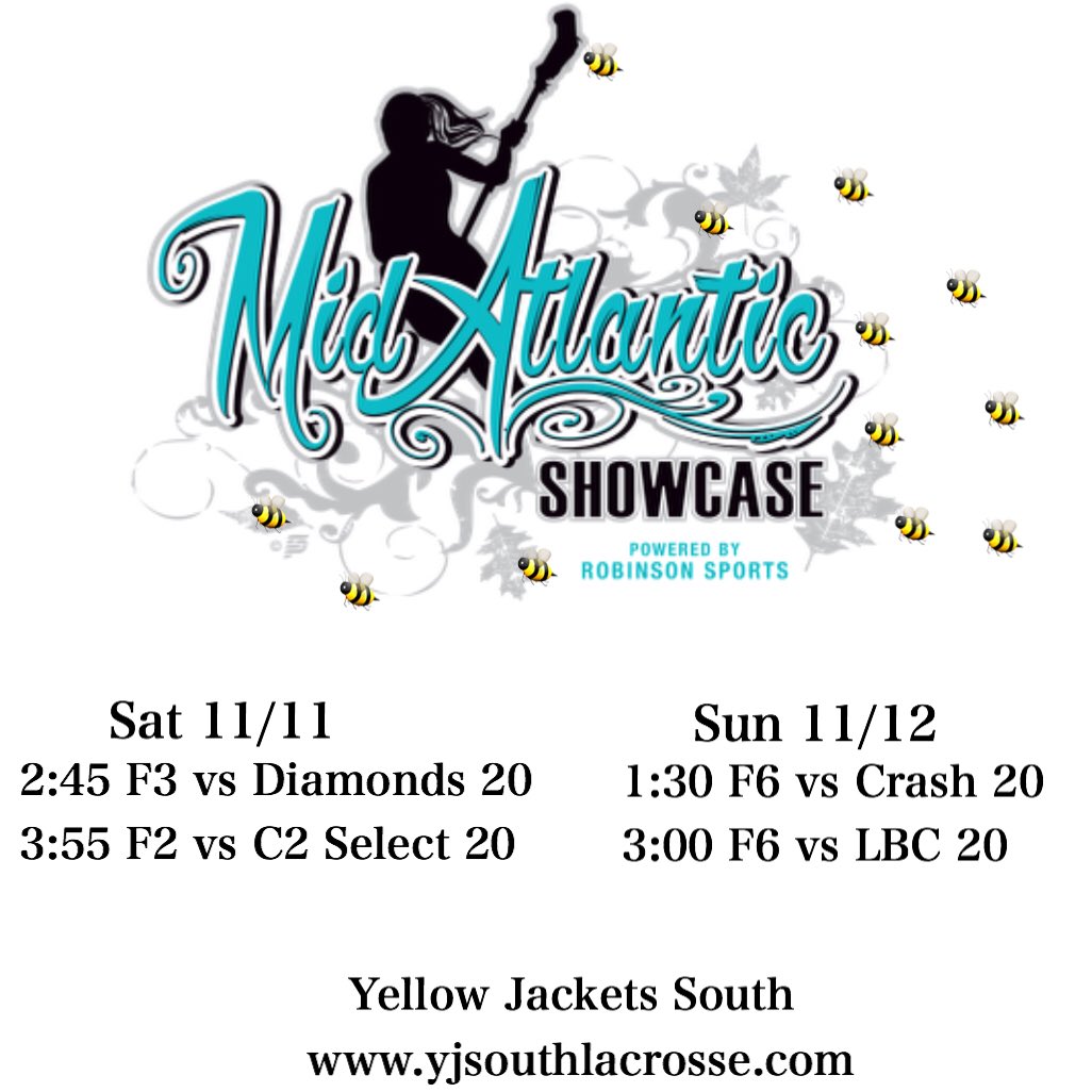 YJSouthlacrosse's tweet photo. YJS 2020 and select 2021 headed to Mid Atlantic Showcase this weekend to compete 🐝💪🏽 #seeyouthere #fearthebee #MidAtlanticShowcase https://t.co/GvuSkZfKU7