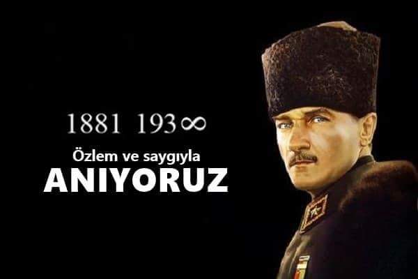 #10Kasım 
Cumhuriyetimizin kurucusu Gazi M.Kemal Atatürk'ü ve vatanımız uğruna şehit olan tüm kahramanlarımızı rahmet ve saygıyla anıyoruz.