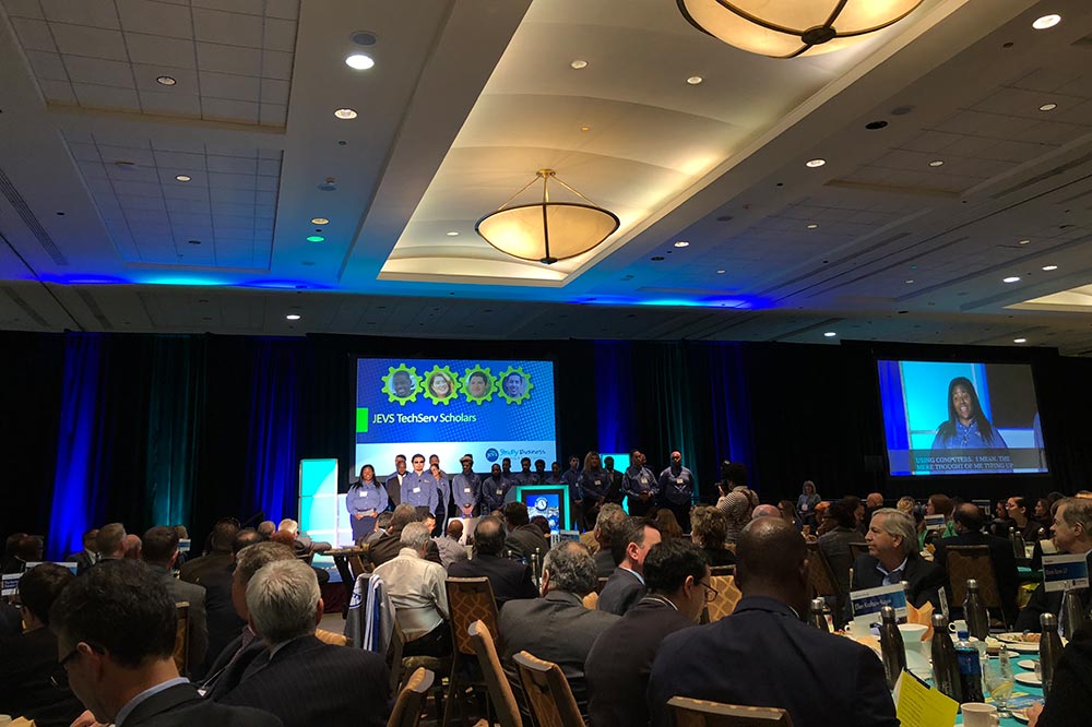 whitepenny's tweet photo. Always amazing to see the great and inspiring work that our friends @JEVSHumanServs are doing. Congrats on another successful event! #strictlybusiness2017 https://t.co/50THhhwk8E