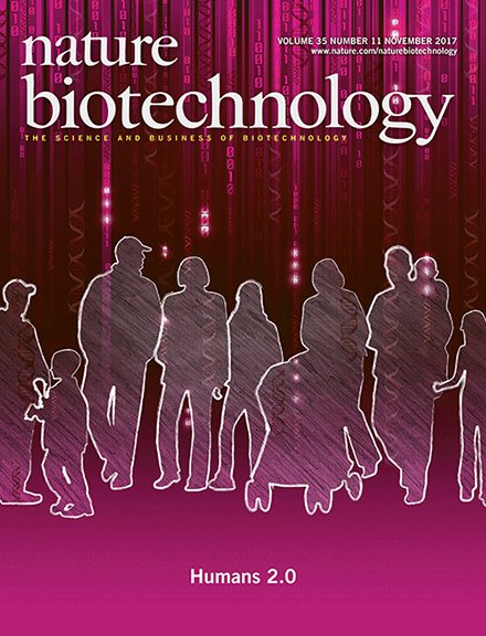 NatureBiotech's tweet photo. Our November issue's focus, 'Humans 2.0,' looks at the powerful genetic technologies moving us closer to the ability to read &amp; manipulate human genomes, not only in somatic cells but also in germ cells &amp; zygotes, &amp; how this may ultimately affect our lives https://t.co/uRuGtBlFDf https://t.co/WrcPRYKuRC