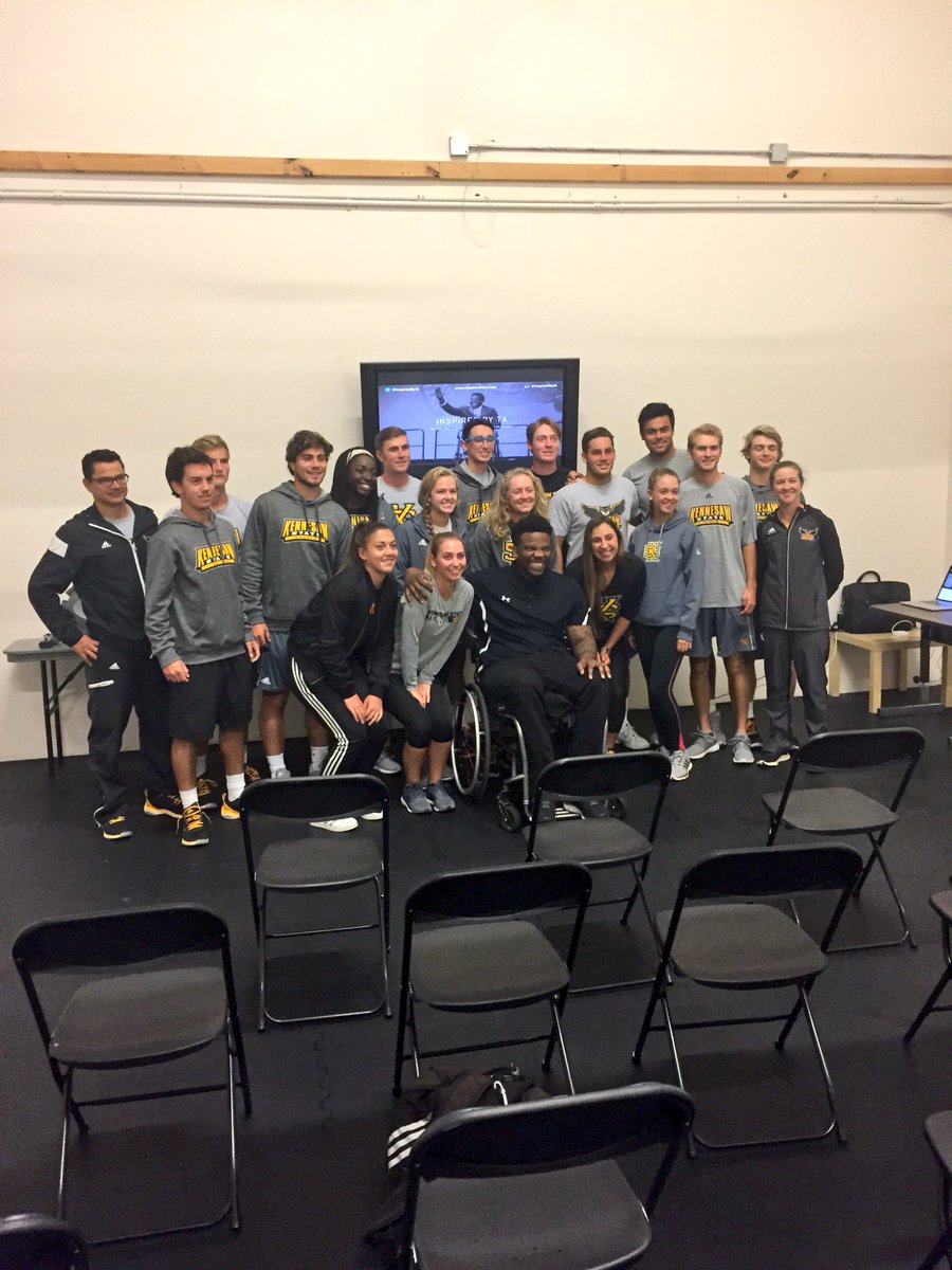 KSUOwlsStrength's tweet photo. What an incredible day, getting to hear @InspiredbyTA speak! Thank you for all the work that you do.
#PersistentAndConsistent https://t.co/j1z8fEVJ0m