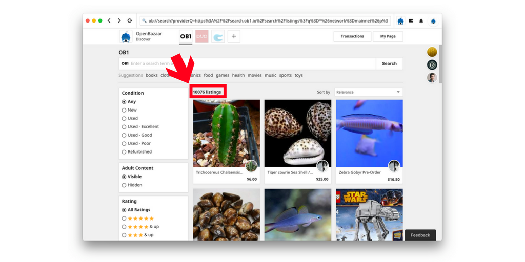 openbazaar's tweet photo. WOW. Just a week into being fully live and the #OpenBazaar network just surpassed 10,000 active listings! Way to go, friends!  🚀 🚀 🚀 https://t.co/c3DgaYCPy1