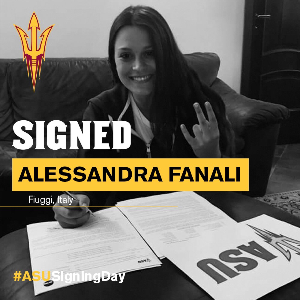 SunDevilWGolf's tweet photo. We may be losing a German and Italian next year 😪 but we're so excited 🤗 to welcome a new German and Italian in Alexandra and Alessandra (@AleFanali)! #SunDevilTradition https://t.co/WvsjmjELAW
