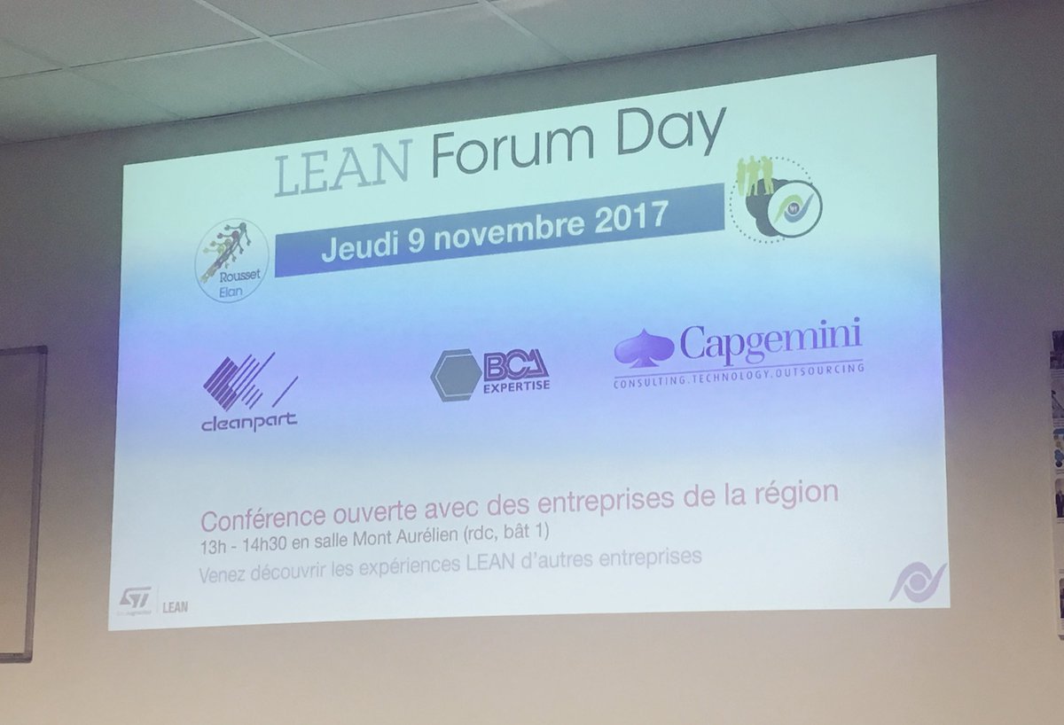 e_piollet's tweet photo. Quand grandes entreprises, ETI et PME partagent leurs expériences de Lean 4.0 ... merci STMicro Rousset #frenchfab https://t.co/NhBDlbZr7Z